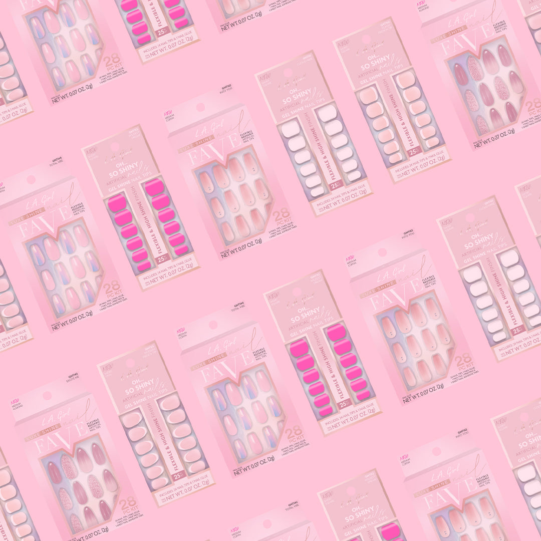 L.A GIRL Luxe Shine Nail Fave Artificial Nail Tips-Excite Me -28 Pc Kit | iBellaa