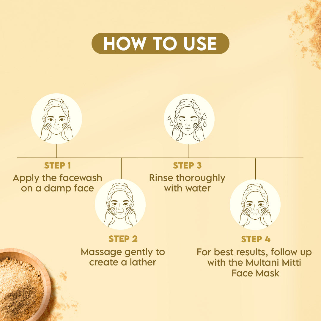 Clensta Multani Mitti Face Wash With 1% Salicylic Acid for clear skin | 100 g | iBellaa