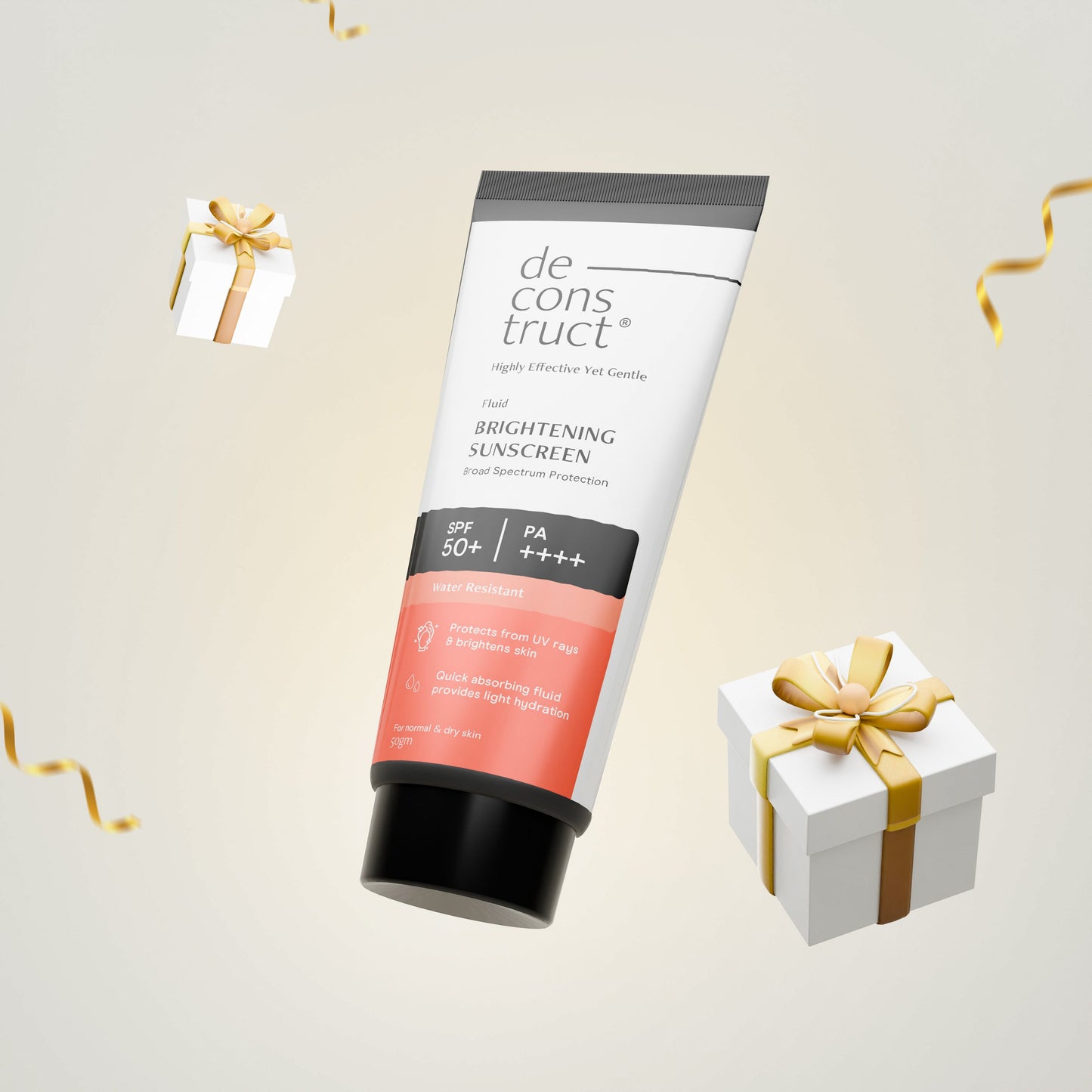 Deconstruct Fluid Brightening Sunscreen with SPF 50+ - Prevents Tanning | 50 g | iBellaa
