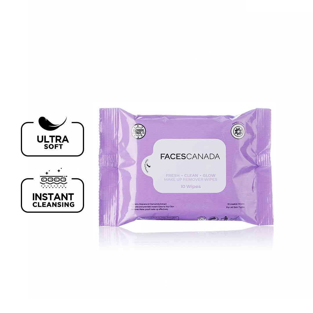 Faces Canada Fresh Clean Glow Makeup Remover Wipes | iBellaa