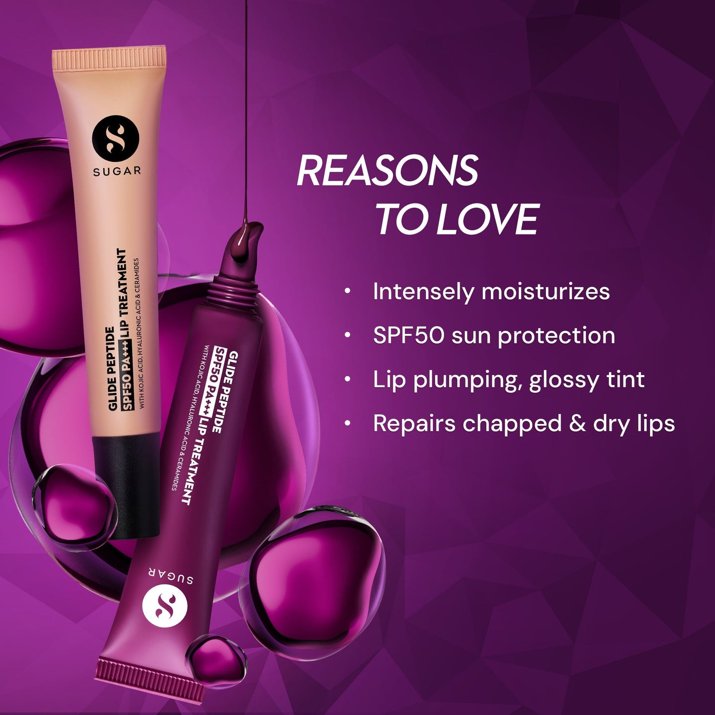 SUGAR Glide Peptide SPF50 PA+++ Lip Treatment | 10 ml | iBellaa