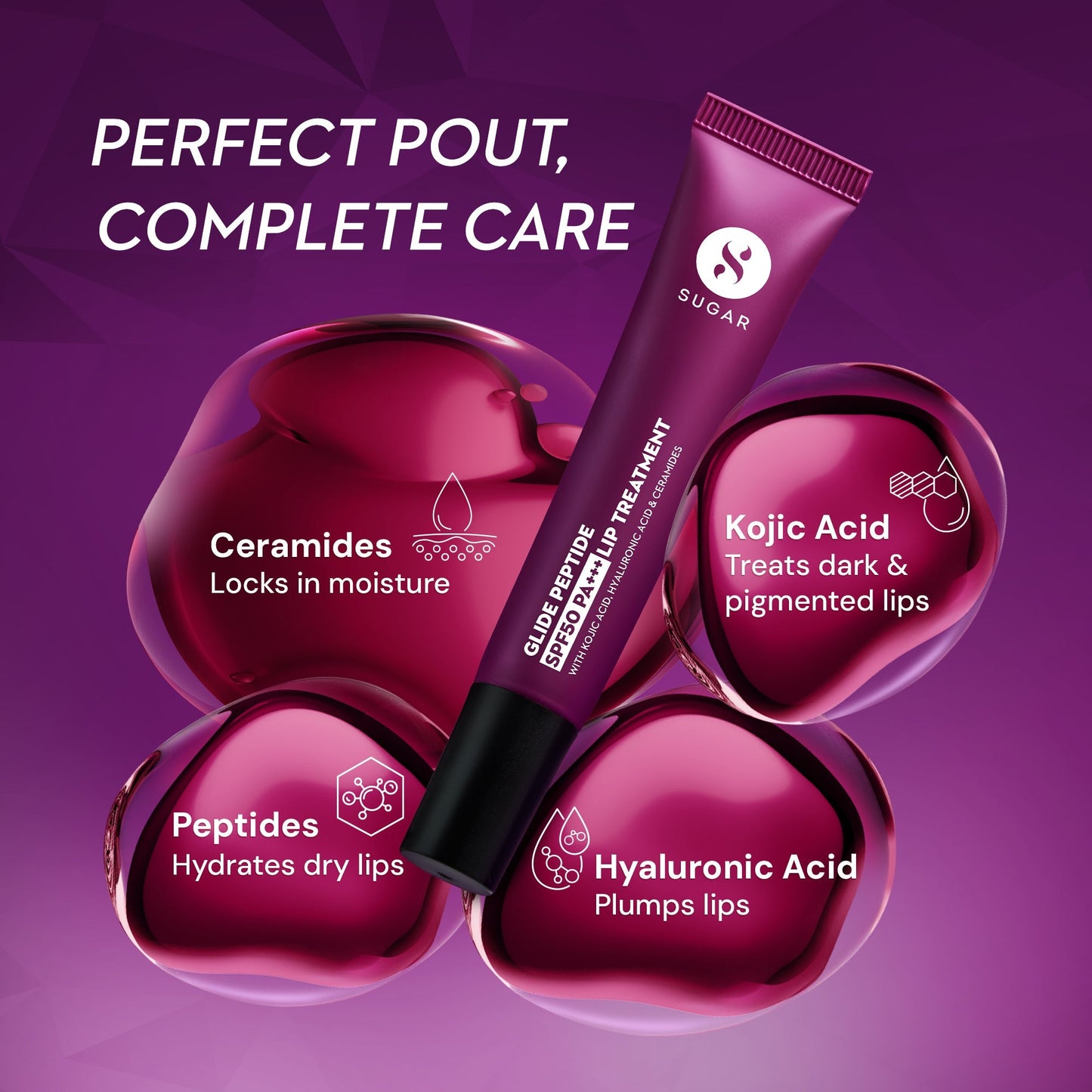 SUGAR Glide Peptide SPF50 PA+++ Lip Treatment | 10 ml | iBellaa