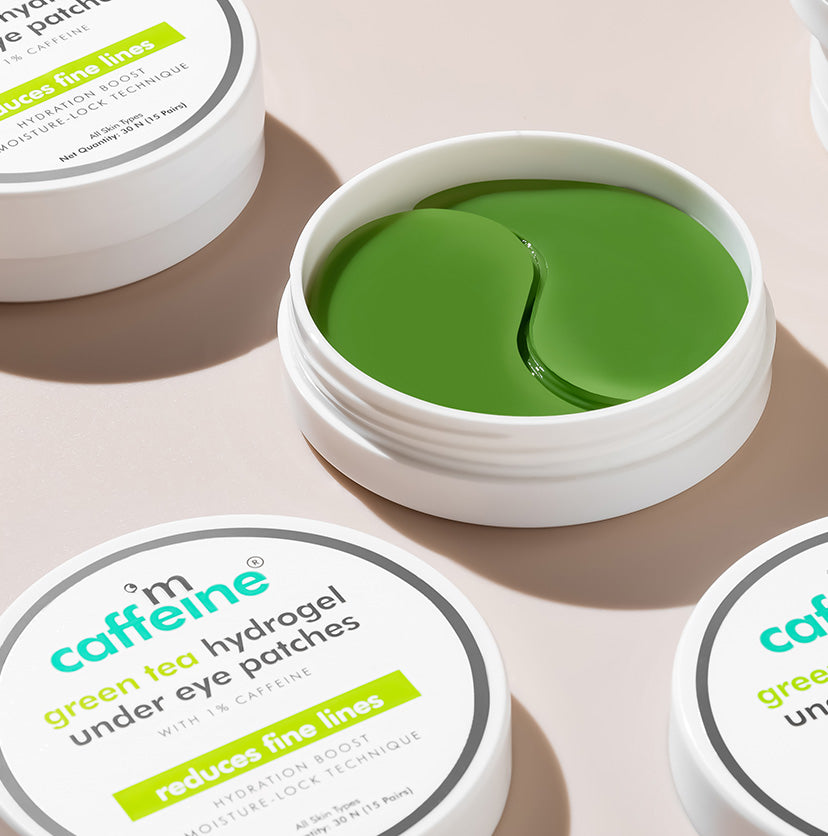 mCaffeine Green Tea Hydrogel Under Eye Patches with 1% Caffeine - 15 Pairs | iBellaa