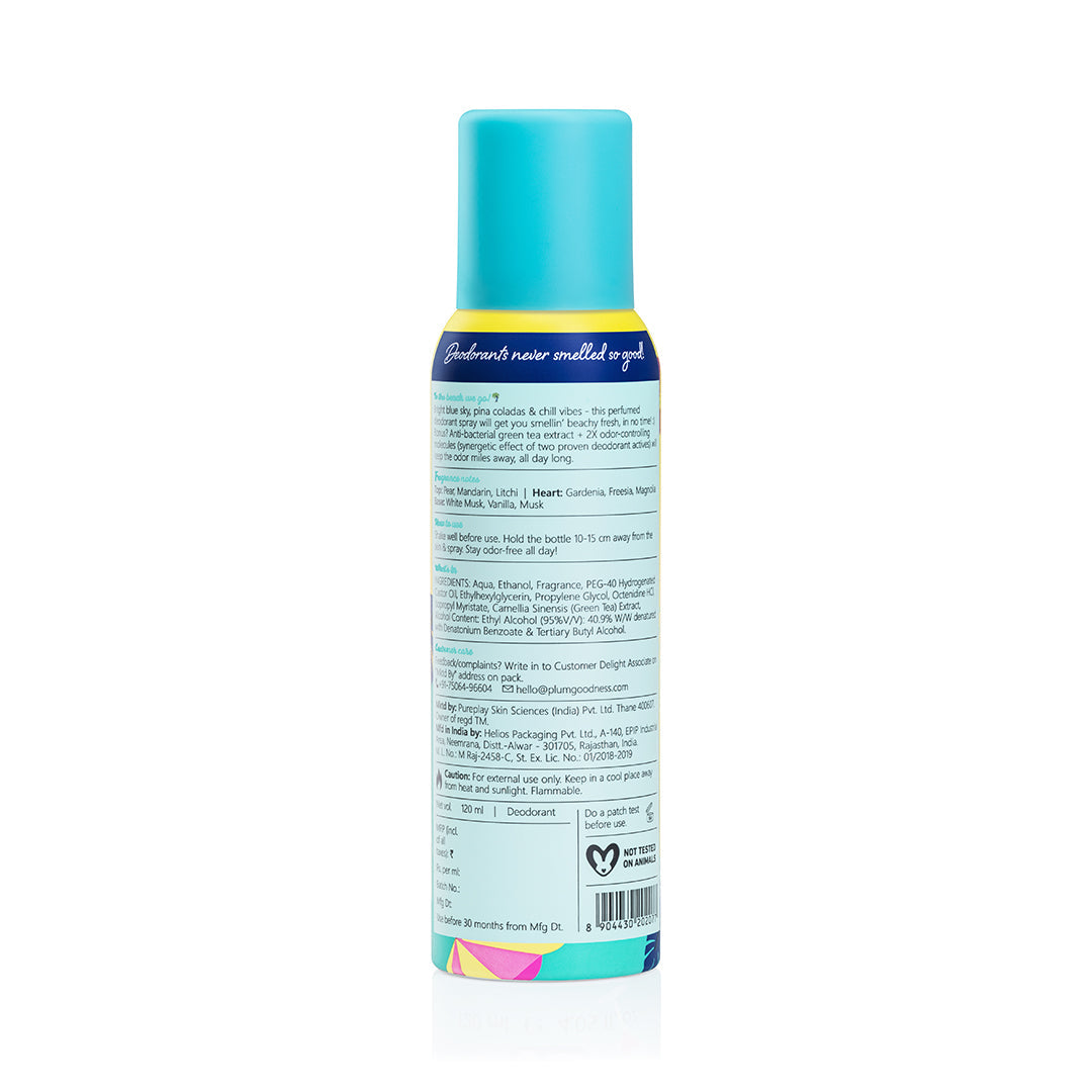 Plum BodyLovin' Hawaiian Rumba Perfumed Deodorant Spray | 120 ml | iBellaa