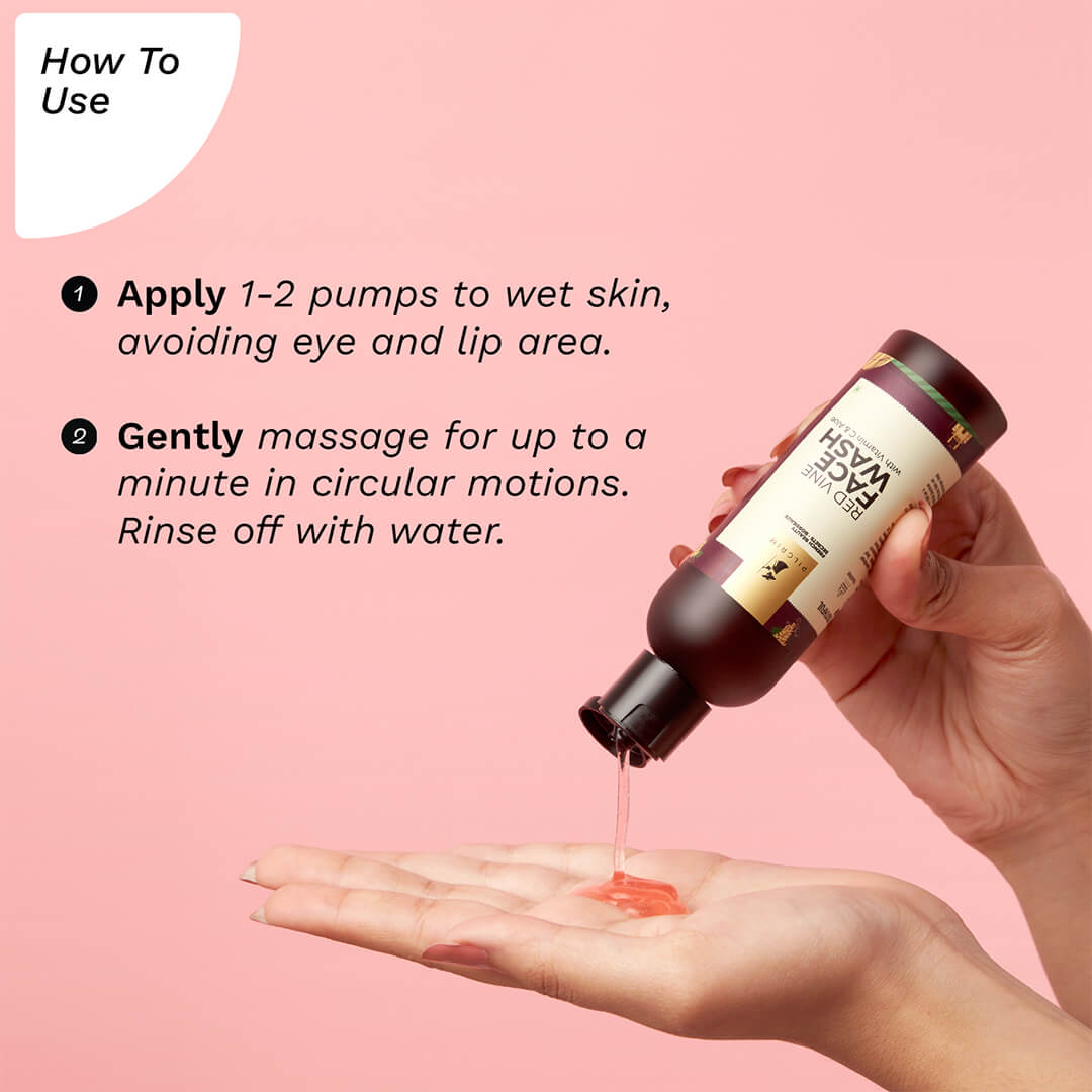 Pilgrim Red Vine Face Wash with Vitamin C & Aloe | 100 ml | iBellaa