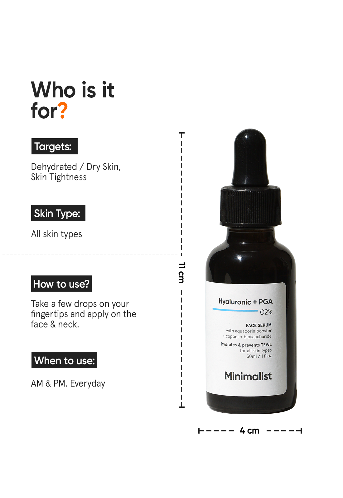 Minimalist Hyaluronic + PGA 2% Face Serum | 30 ml | iBellaa