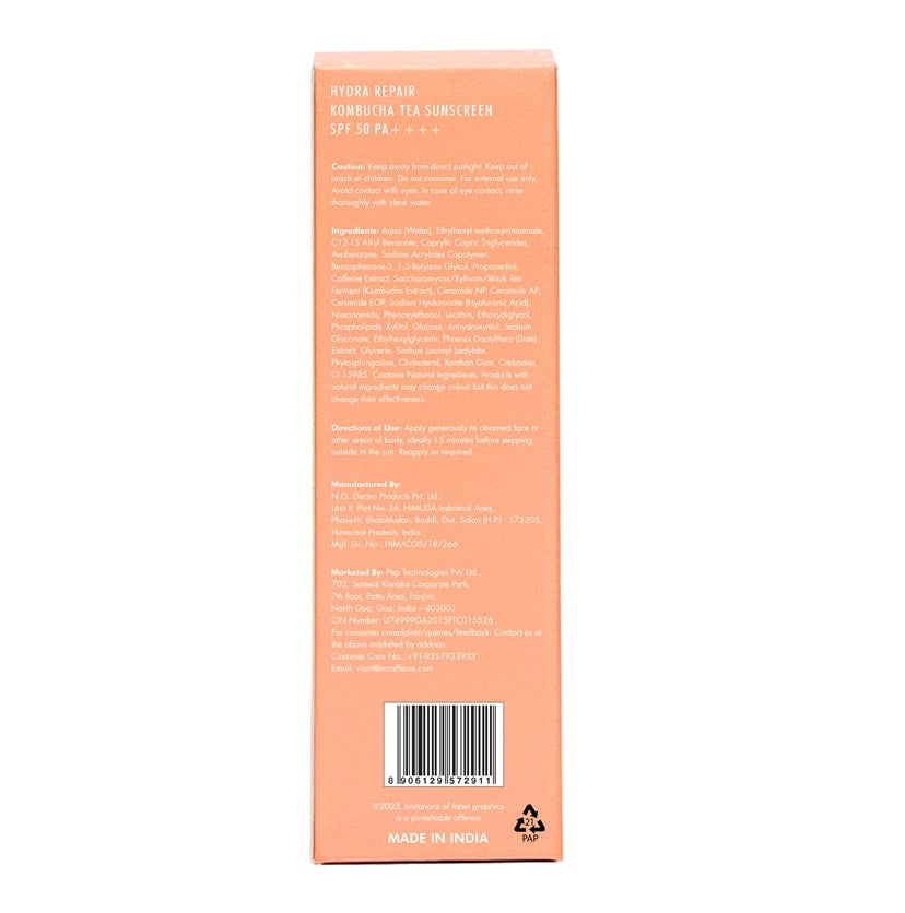 mCaffeine Hydra Repair Kombucha Tea Sunscreen SPF 50 PA++++ (50ml) | iBellaa
