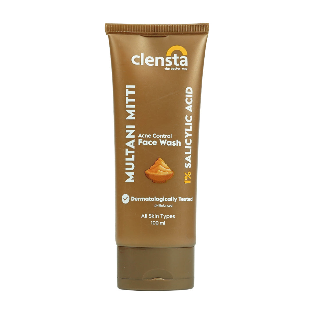 Clensta Multani Mitti Face Wash With 1% Salicylic Acid for clear skin | 100 g | iBellaa