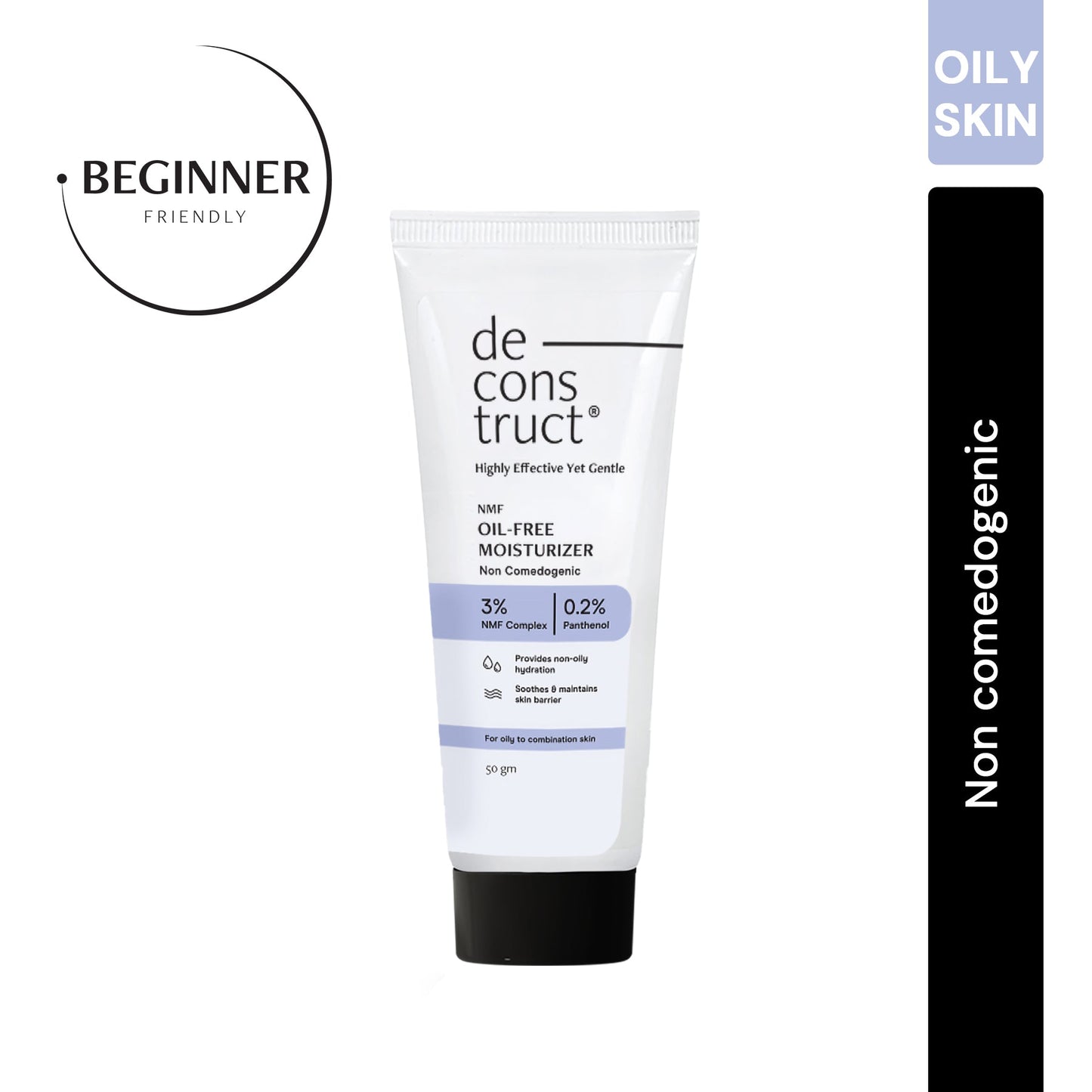 Deconstruct Oil-Free Moisturizer for Oily Skin - 3% NMF Complex + 0.2% Panthenol | 50 g | iBellaa