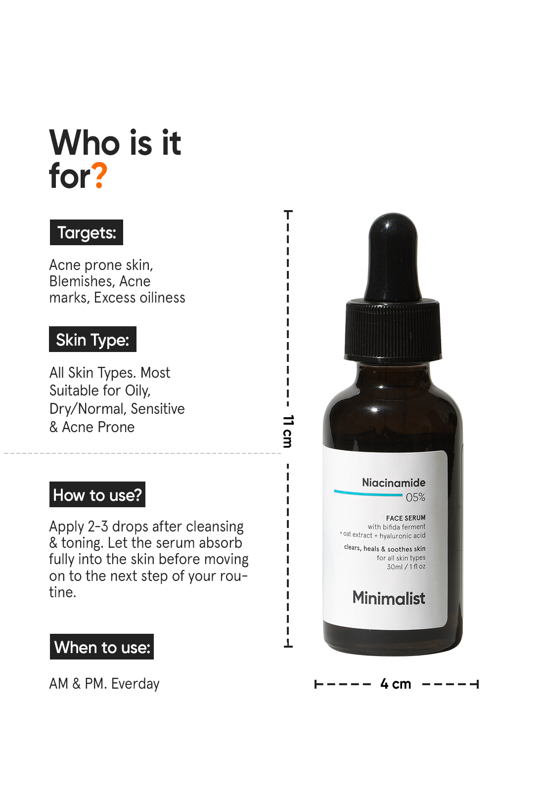 Minimalist Niacinamide 5% Face Serum | 30 ml | iBellaa