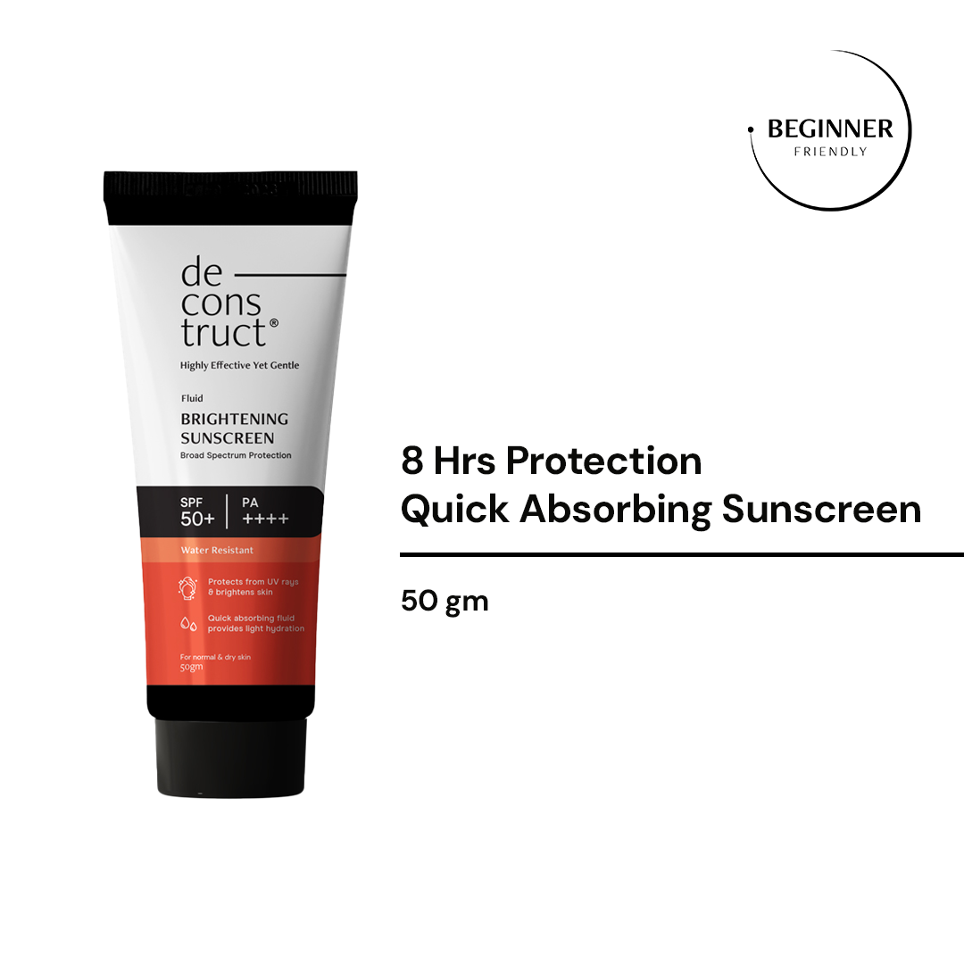 Deconstruct Fluid Brightening Sunscreen with SPF 50+ - Prevents Tanning | 50 g | iBellaa