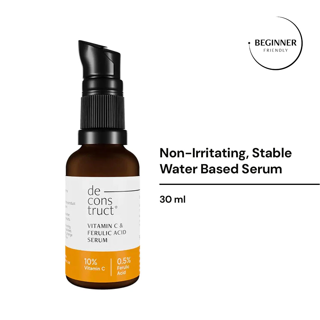 Deconstruct Vitamin C Serum For Face - 10% Vitamin C + 0.5 % Ferulic Acid | 30 ml | iBellaa