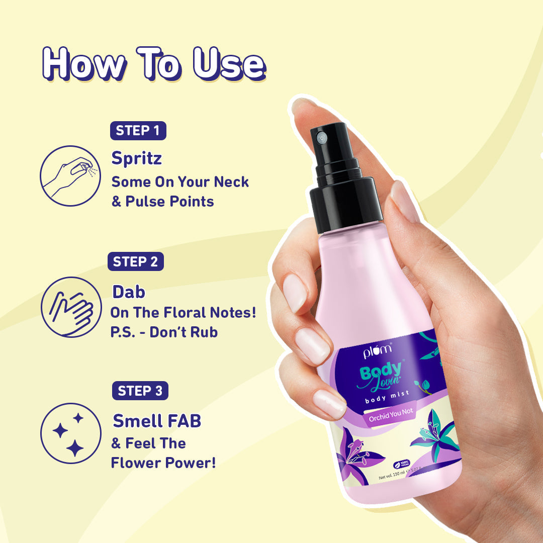 Plum Orchid-You-Not Body Mist by Plum BodyLovin' – Long-Lasting Fresh Floral Fragrance | Perfect for Women | iBellaa