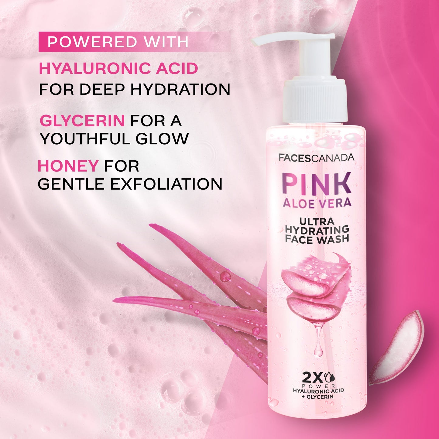 Faces Canada Pink Aloe Vera Ultra Hydrating Face Wash | 100 g | iBellaa