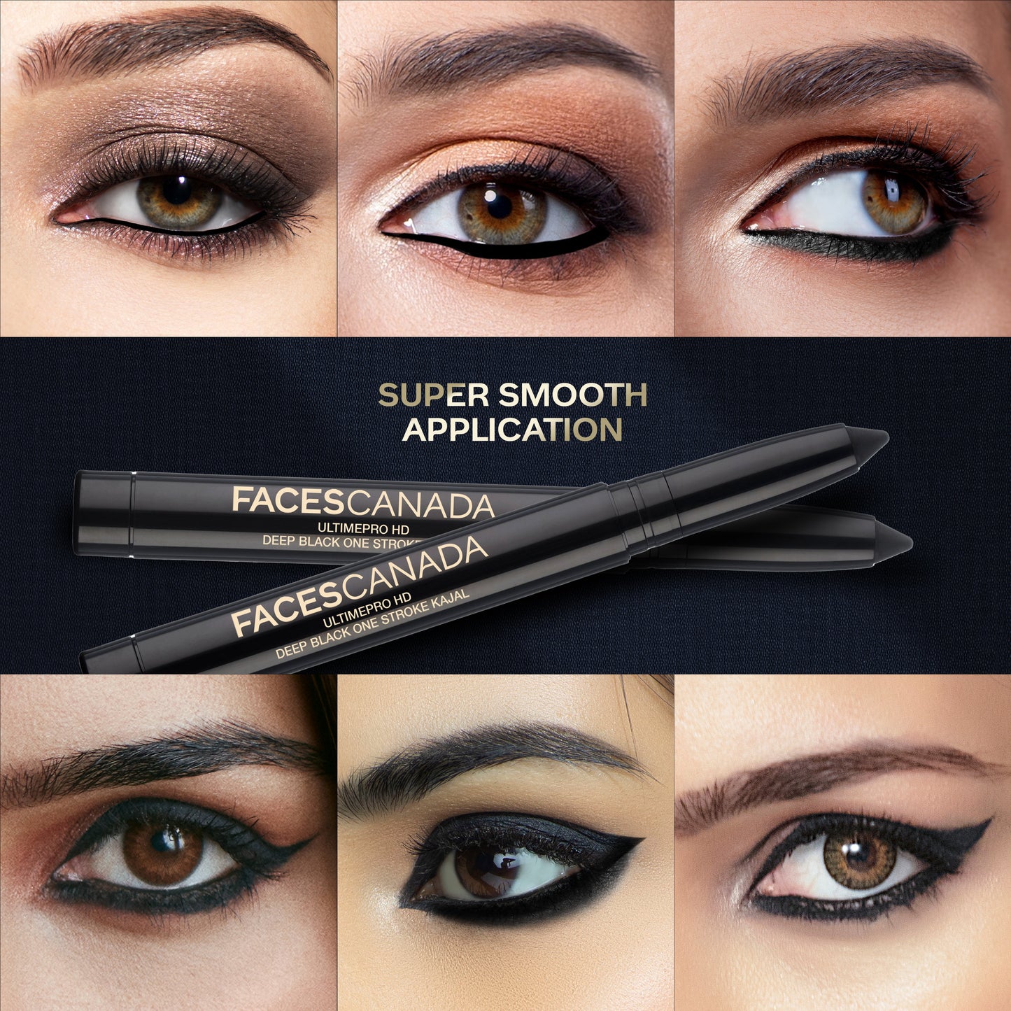 Faces Canada Ultime Pro HD Deep Black One Stroke Kajal | 1.4 g | iBellaa