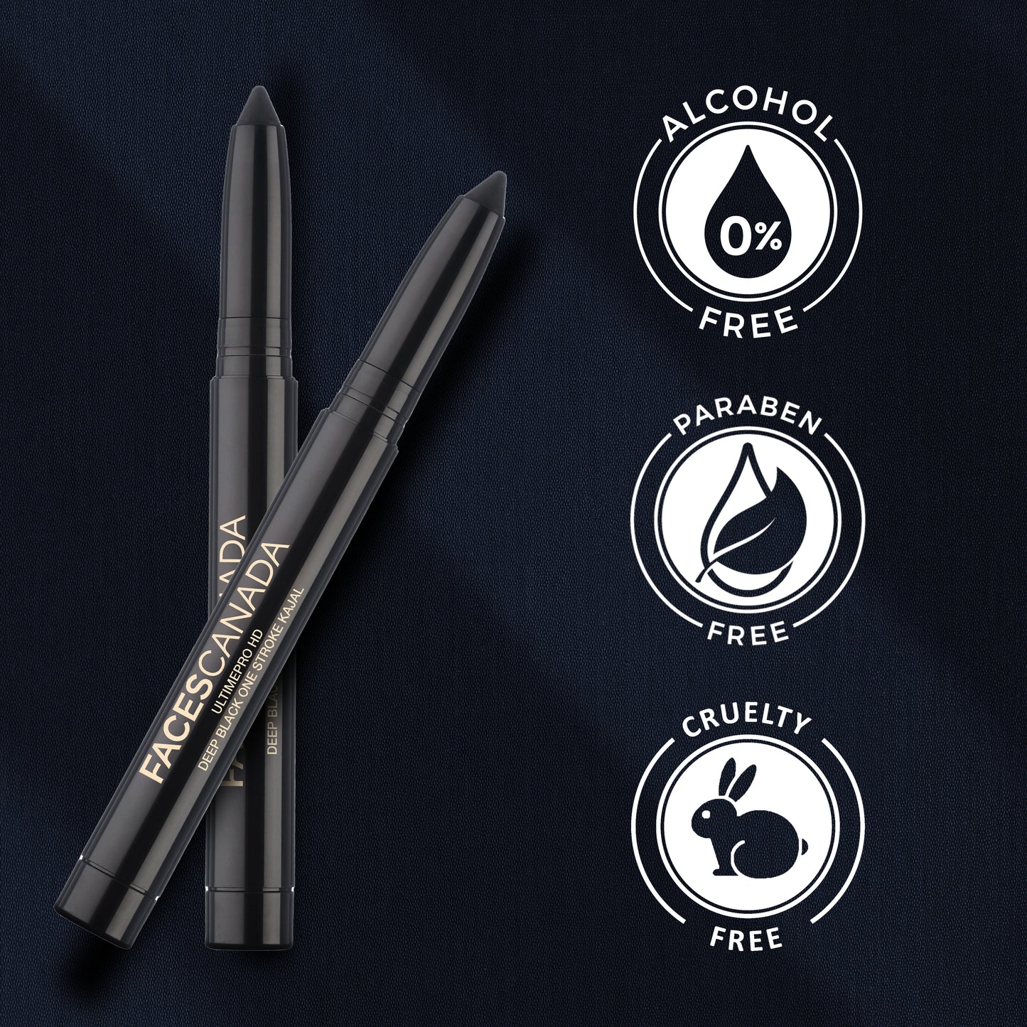 Faces Canada Ultime Pro HD Deep Black One Stroke Kajal | 1.4 g | iBellaa