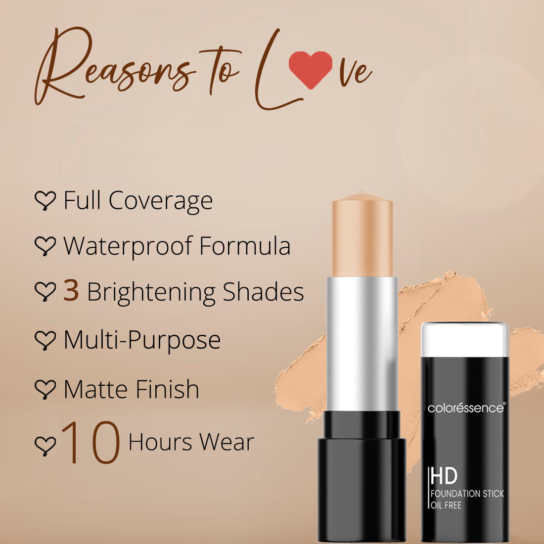 Coloressence HD Foundation Stick | 14 g | iBellaa