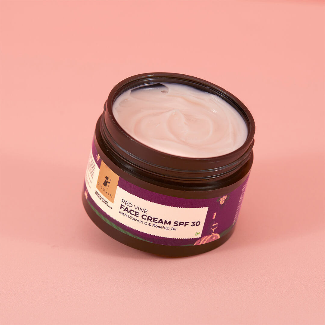 Pilgrim Red Vine Face Cream SPF 30 with Vitamin C & Rosehip Oil (PA+++) for Men | 50 g | iBellaa
