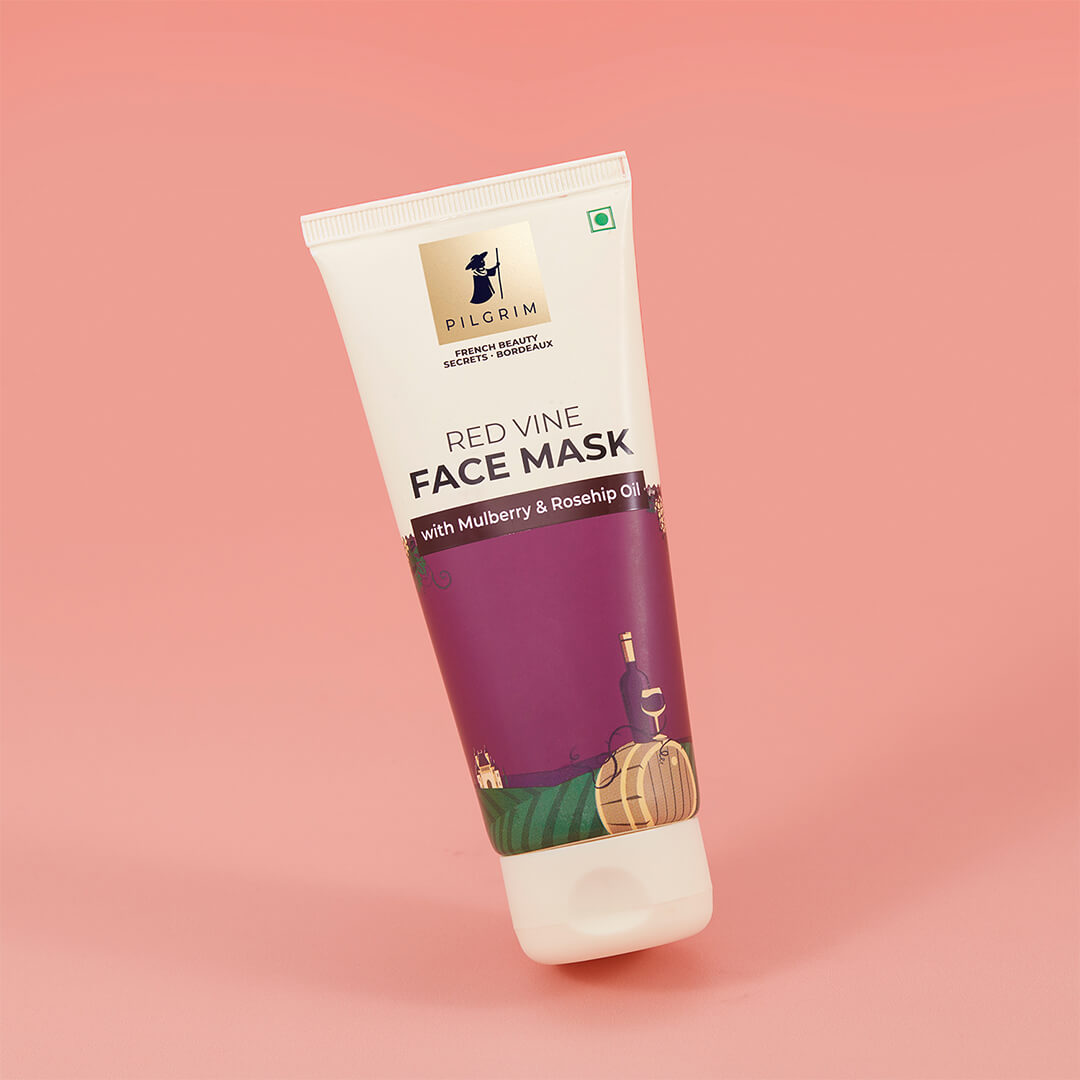 Pilgrim Red Vine Face Mask with Mulberry & Rosehip Oil | 100 g | iBellaa