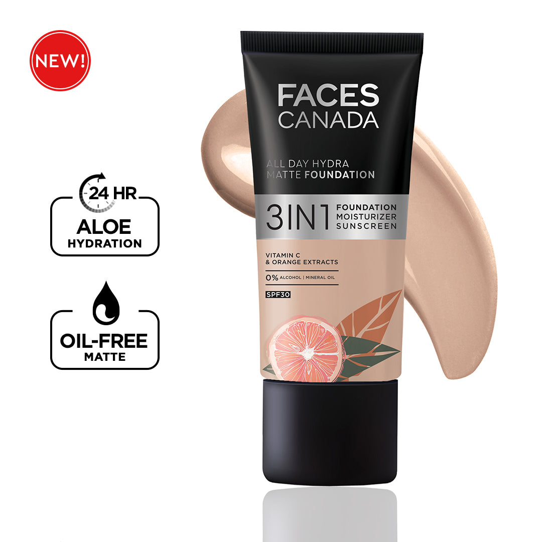 Faces Canada 3 in 1 All Day Hydra Matte Foundation | 25 ml | iBellaa