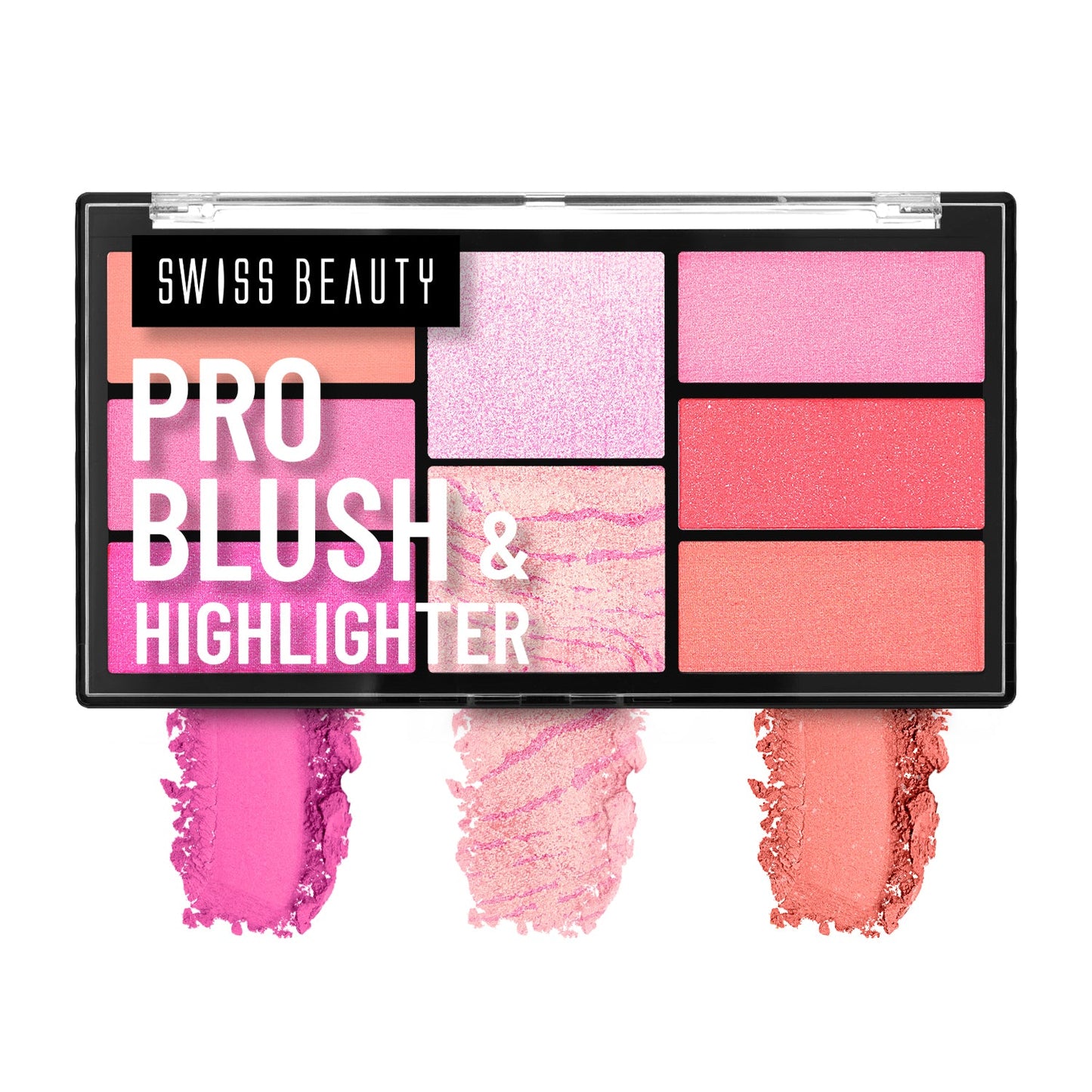 Swiss Beauty Pro Blush & Highlighter Palette | 18 g | iBellaa