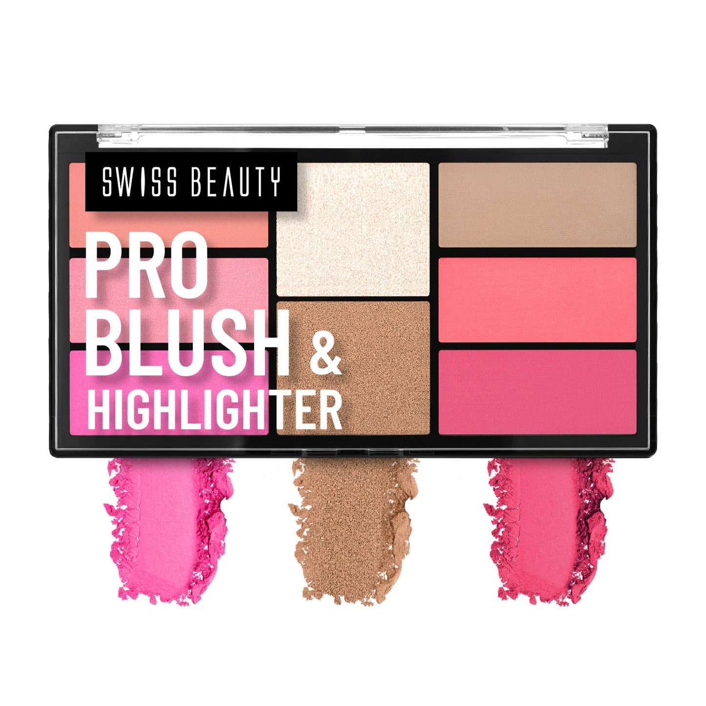 Swiss Beauty Pro Blush & Highlighter Palette | 18 g | iBellaa