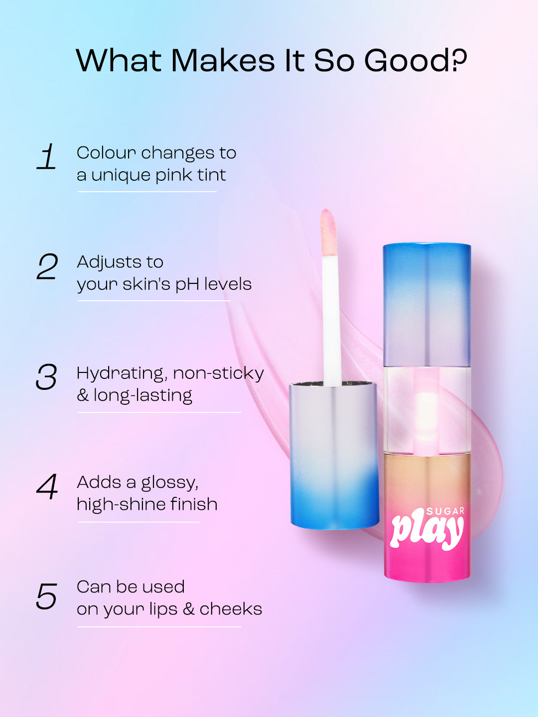 SUGAR Play Mega Hype Colour Changing Lip Oil | 4.4 ml | iBellaa
