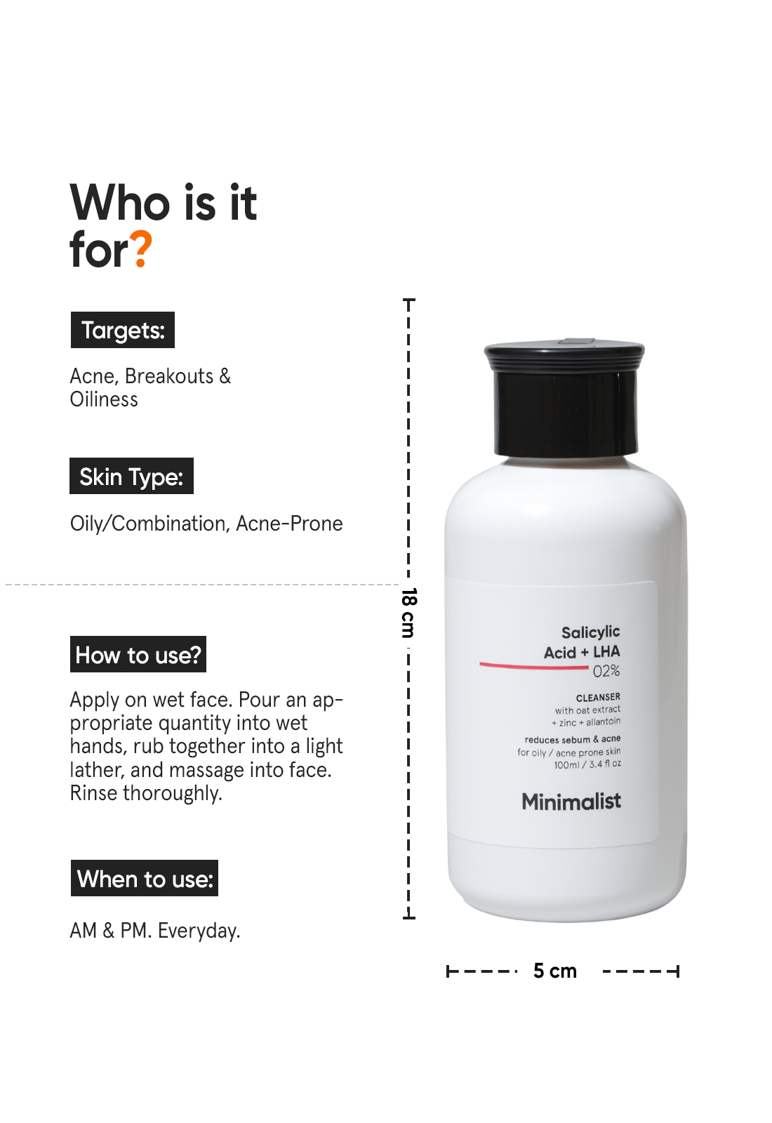 Minimalist Salicylic Acid + LHA 2% Cleanser | iBellaa