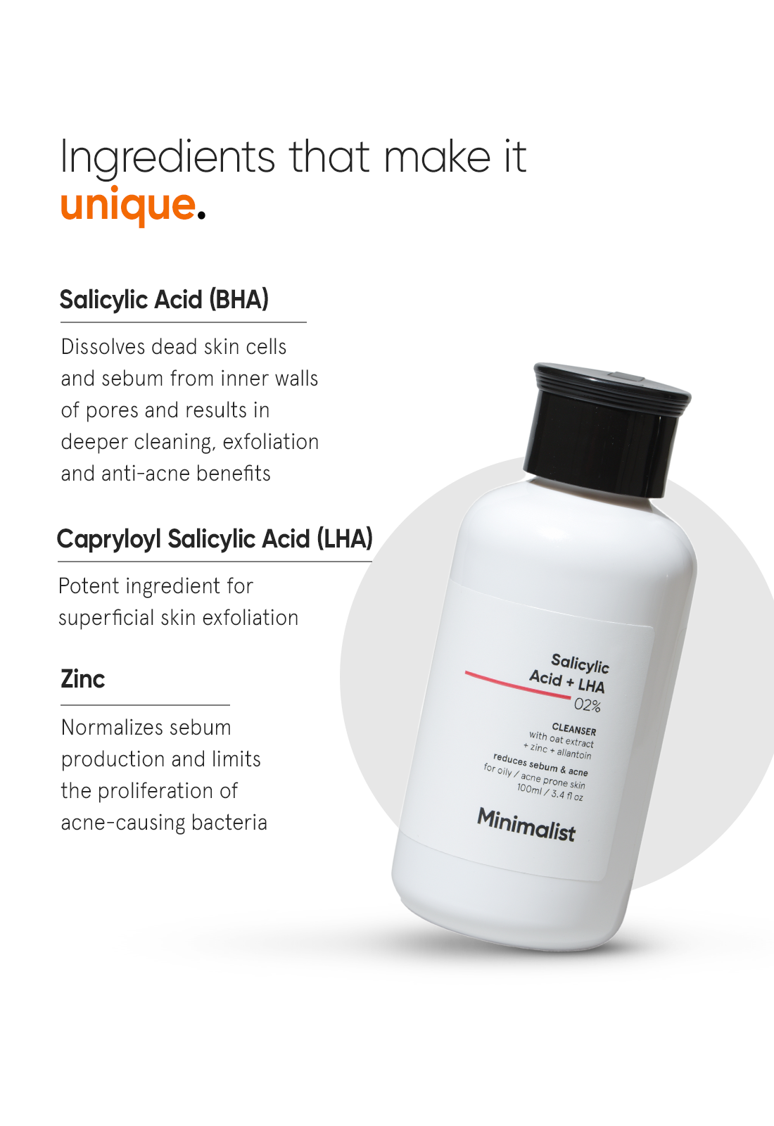 Minimalist Salicylic Acid + LHA 2% Cleanser | iBellaa