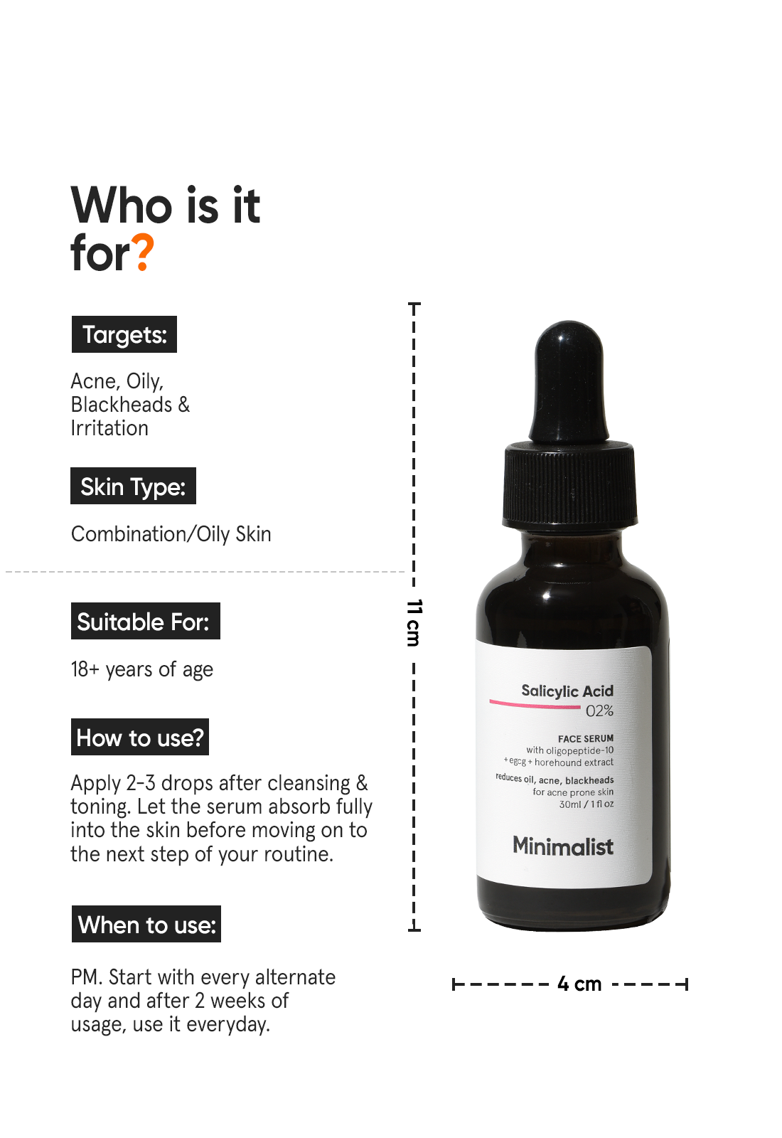 Minimalist Salicylic Acid 2% Face Serum | iBellaa