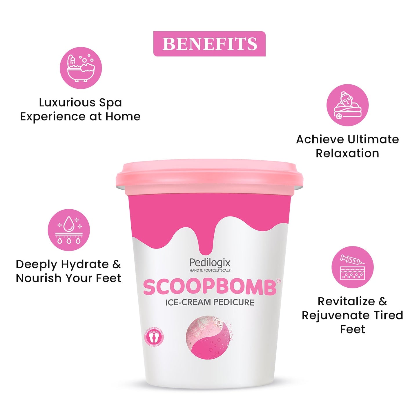 O3+ Pedilogix Scoop Bomb Pedicure | Soft, Moisturised Feet | 100g+10ml | iBellaa