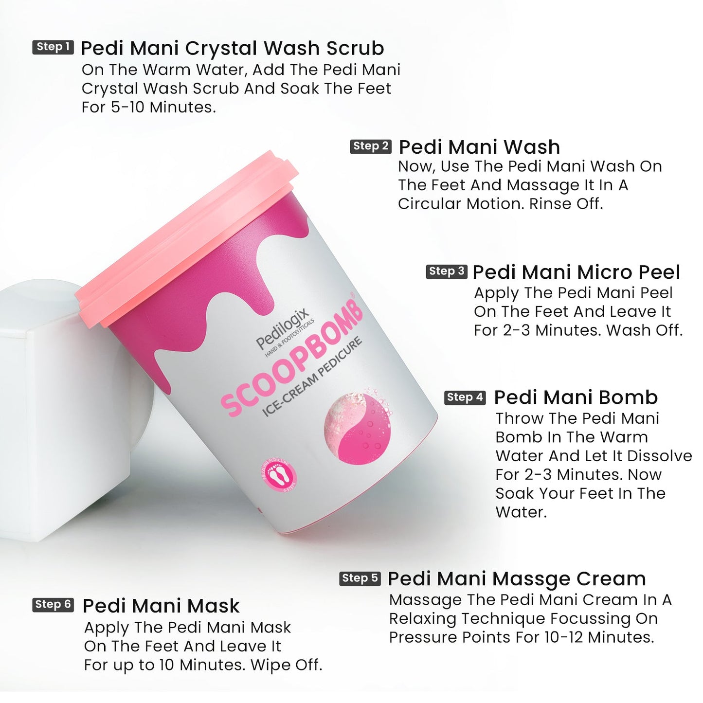 O3+ Pedilogix Scoop Bomb Pedicure | Soft, Moisturised Feet | 100g+10ml | iBellaa