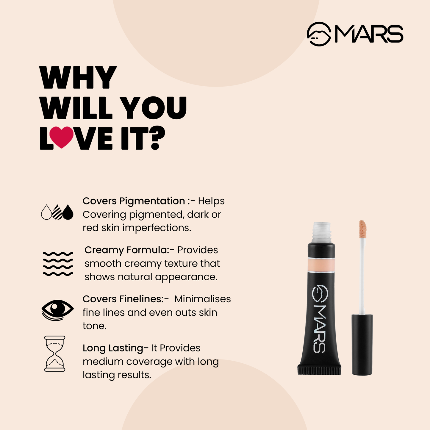 MARS Face Concealer | Seal the Deal Concealer | 10 g | iBellaa