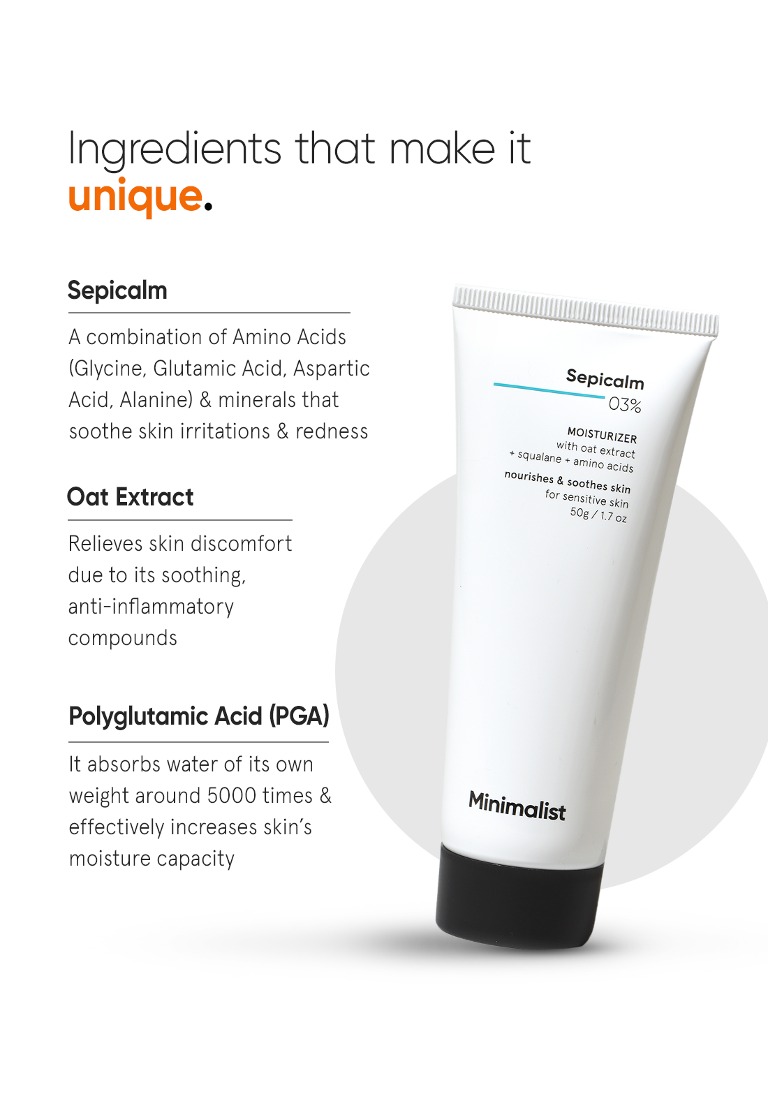 Minimalist Sepicalm 3% Moisturizer | 50 g | iBellaa