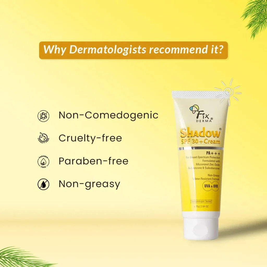Fixderma Shadow Sunscreen SPF 30+ Cream | 75 g | iBellaa