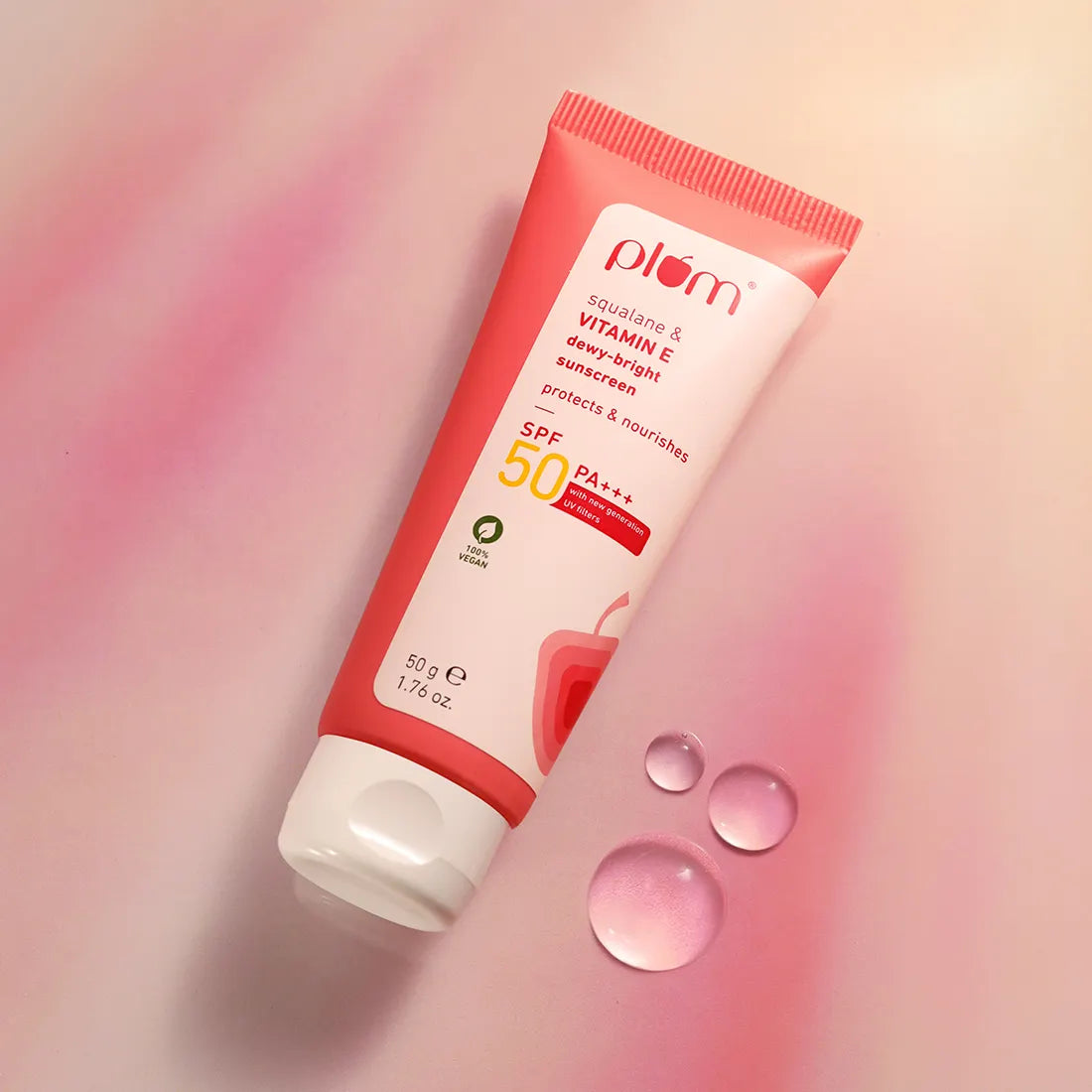 Plum Squalane & Vitamin E SPF 50 PA+++ Sunscreen | 50 g | iBellaa