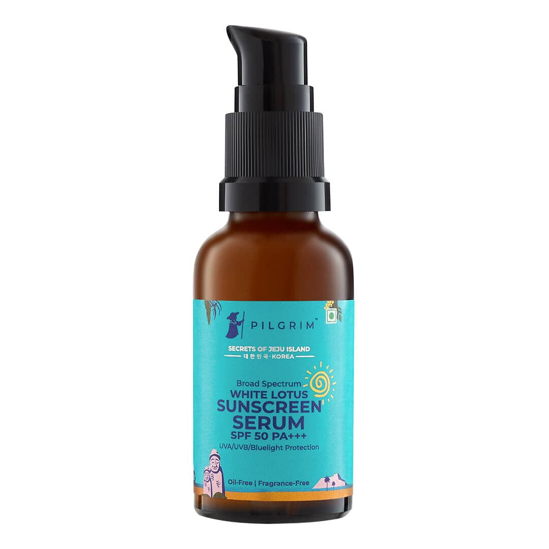 Pilgrim White Lotus Sunscreen Serum SPF 50 PA+++ | 30 ml | iBellaa