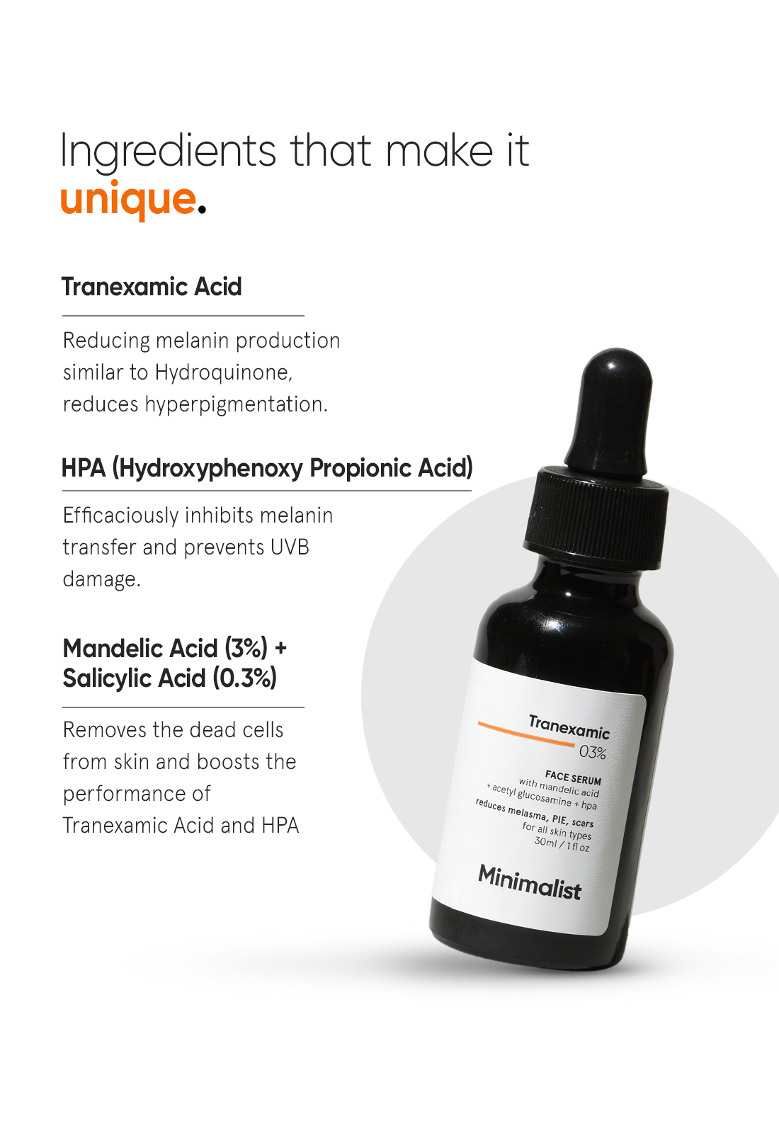Minimalist Tranexamic 3% Face Serum | 30 ml | iBellaa