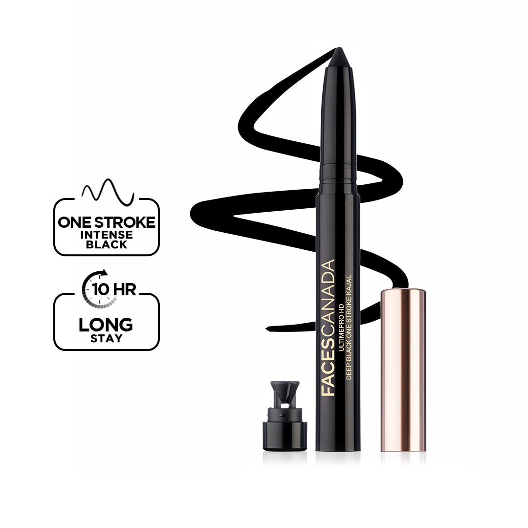 Faces Canada Ultime Pro HD Deep Black One Stroke Kajal | 1.4 g | iBellaa