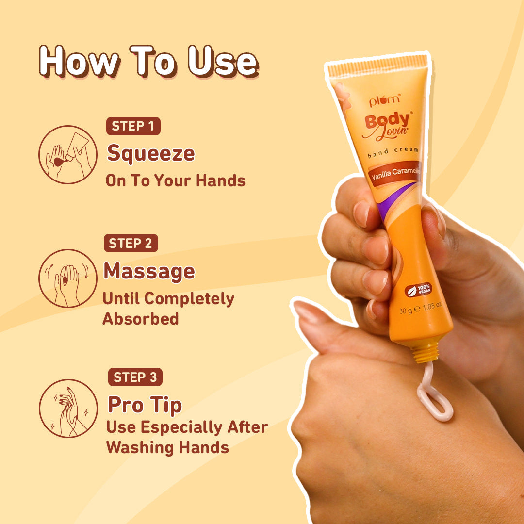 Plum Vanilla Caramello Hand Cream | Ultra-Moisturizing Shea Butter | 30 g | iBellaa