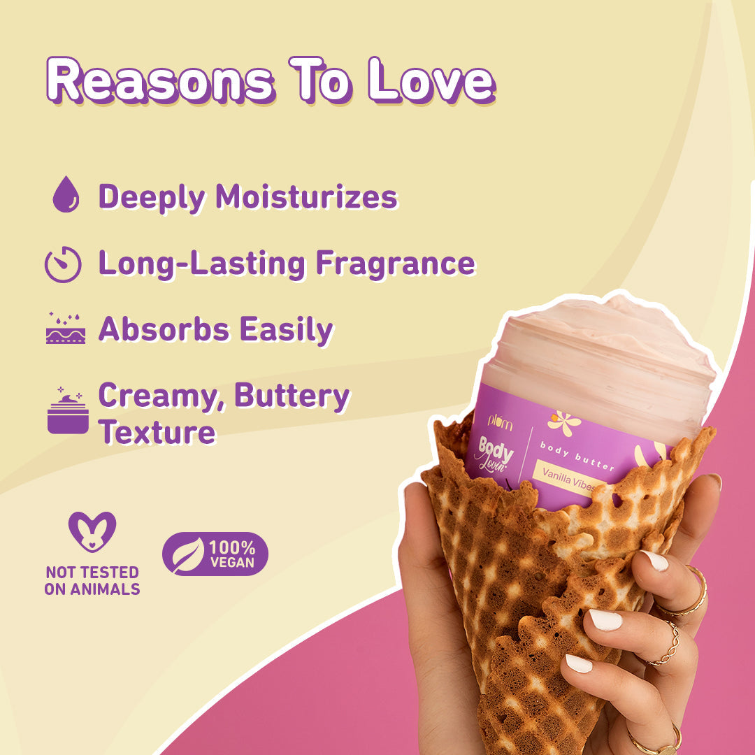 Plum Vanilla Vibes Body Butter - Intense Moisturization | 200 g | iBellaa