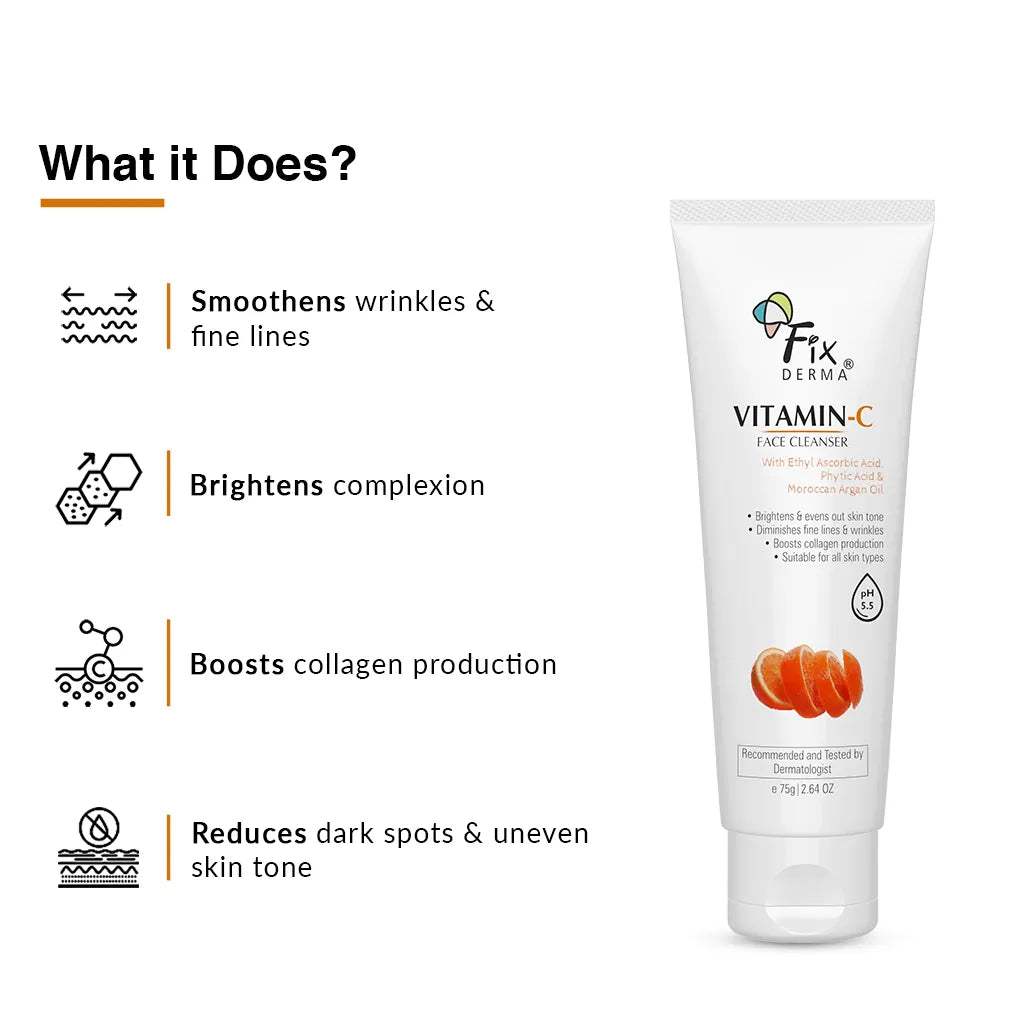 Fixderma Vitamin C Face Wash for Oily Skin | 75 g | iBellaa