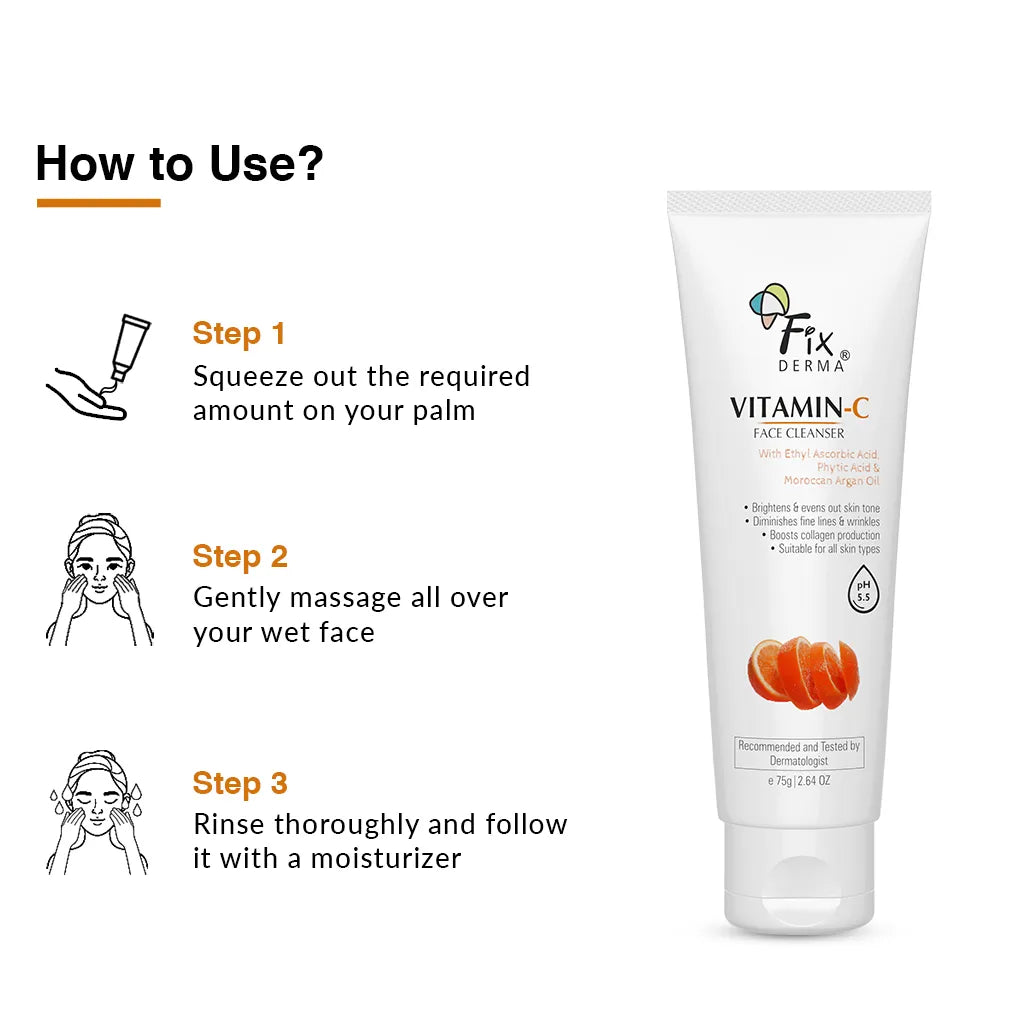 Fixderma Vitamin C Face Wash for Oily Skin | 75 g | iBellaa