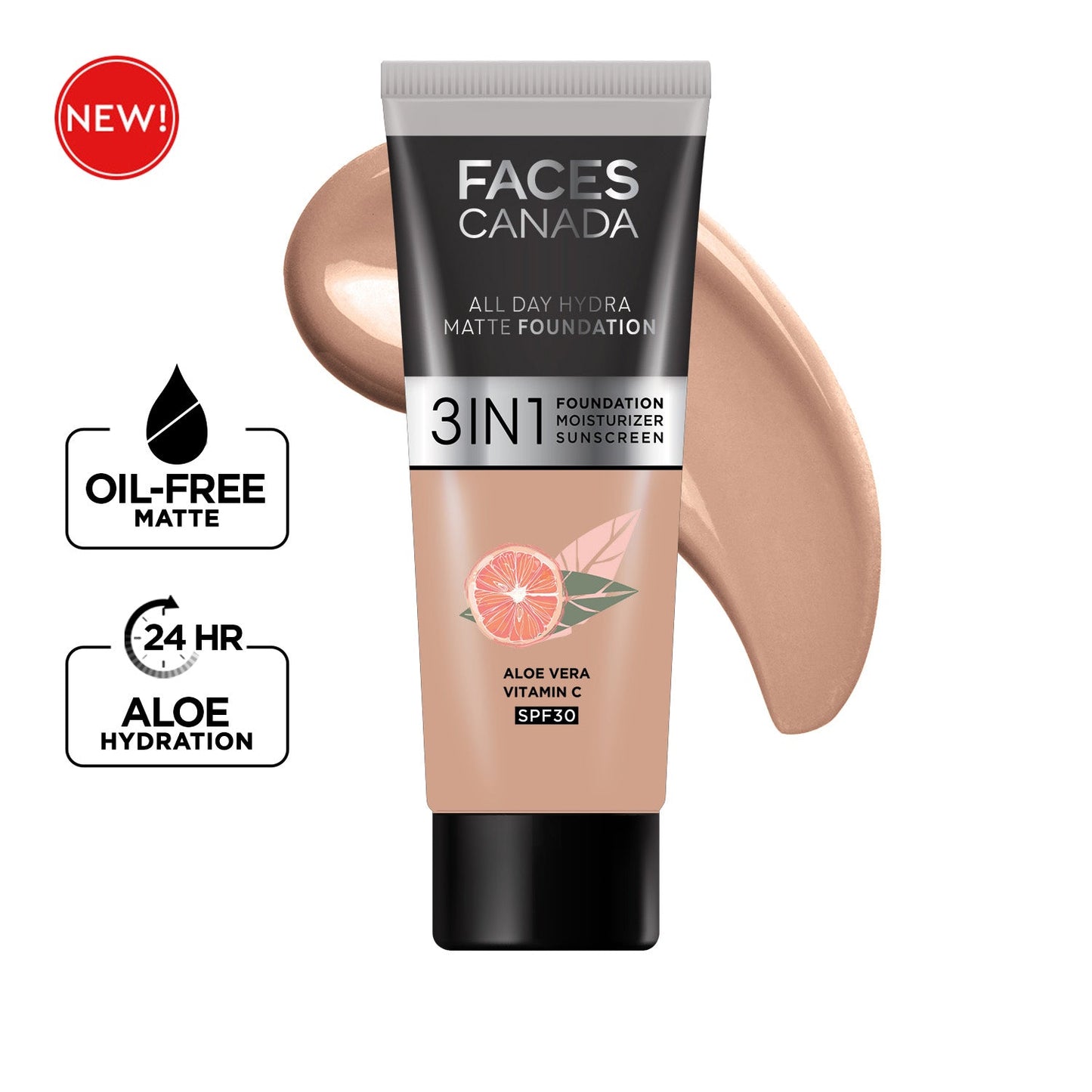 Faces Canada 3 in 1 All Day Hydra Matte Mini Foundation | 15 ml | iBellaa