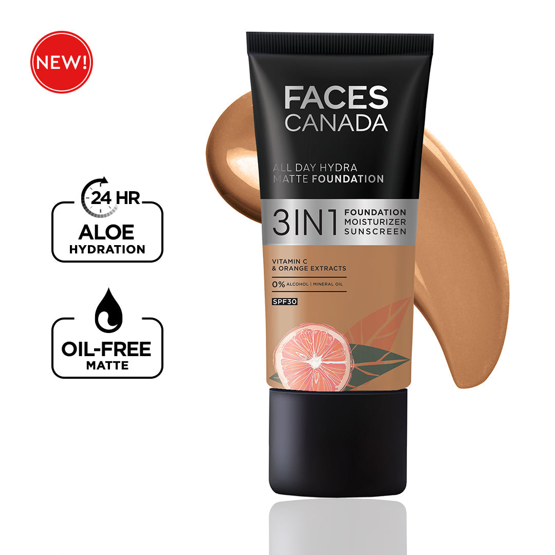 Faces Canada 3 in 1 All Day Hydra Matte Foundation | 25 ml | iBellaa