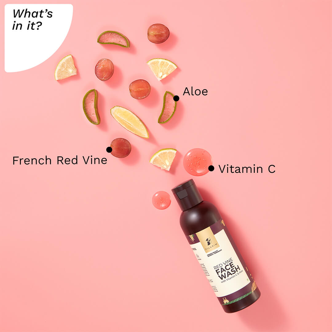 Pilgrim Red Vine Face Wash with Vitamin C & Aloe | 100 ml | iBellaa