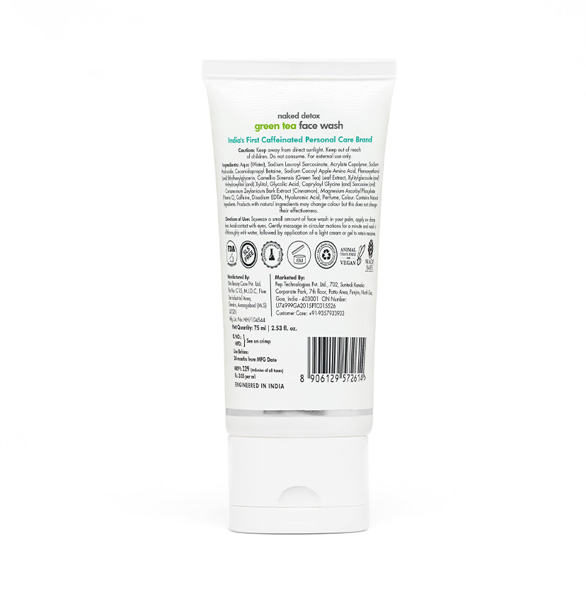 mCaffeine Green Tea Face Wash - 75ml | iBellaa