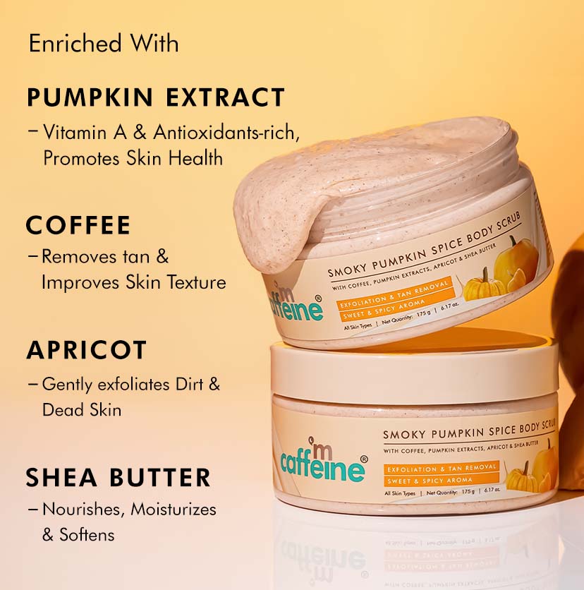mCaffeine Smoky Pumpkin Spice Body Scrub - 175g | iBellaa