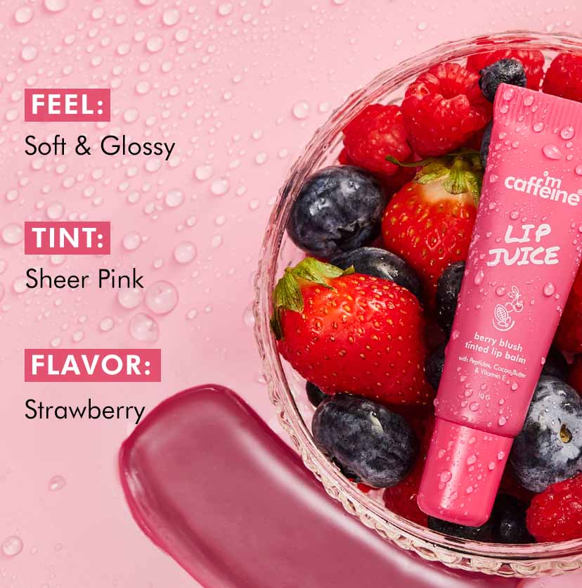 mCaffeine Lip Juice Tinted Lip Balm - Berry Blush - 10g | iBellaa