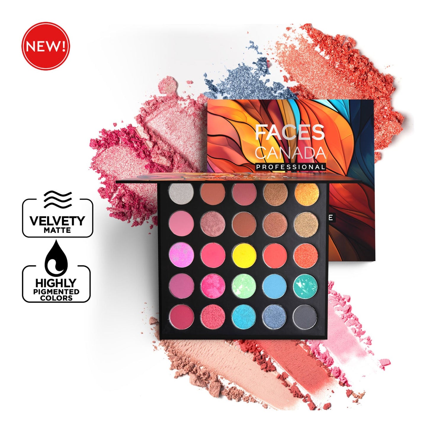 Faces Canada Professional 25-in-1 Eyeshadow Palette Flamboyant | 25 g | iBellaa